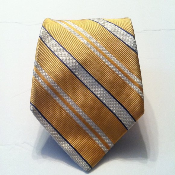 FACONNABLE MENS PRE-OWNED 100%SILK STRIPED NECK TIE WIDTH: 4"